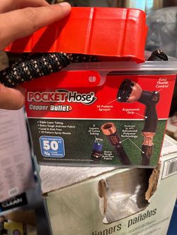 Pocket Hose Copper Bullet 50FT Expandable Garden Hose w/ Sprayer