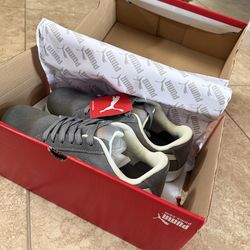 New PUMA Grey Mens Suede sneakers 9.5
