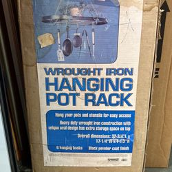 NIB Wrought Iron, Hanging Pot Rack