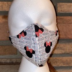 Disney Minnie Mouse Face Mask With Filter 😷 Child Size 8 Years And Under