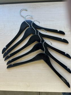 Black Flat Wooden Hangers