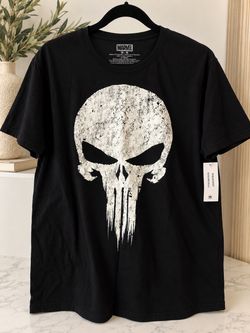 Marvel The Punisher Skull Graphic T-Shirt Black Men’s Size M – New With Tags