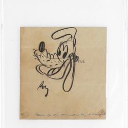 1976 Roy Williams Pluto Sketch With Signature And COA