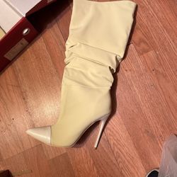 Beige  Knee High Boots Size 8 