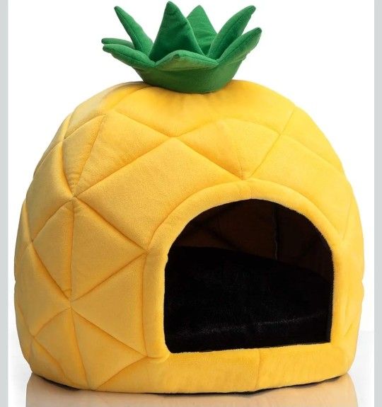 Hollypet Cozy Pet , Warm Cave Nest Sleeping Bed Pineapple Shape