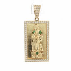 Men’s or Women’s 14k Yellow Gold 1.5” Inch Our Lady Of Guadalupe Pendant for Necklace GP3138019