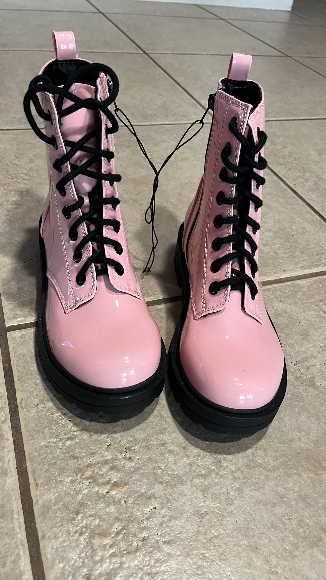 Pink Combat Boots