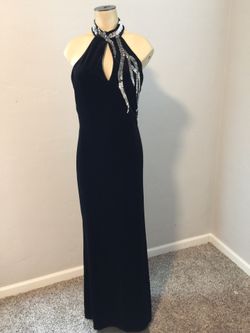 Black velvet dinner dress