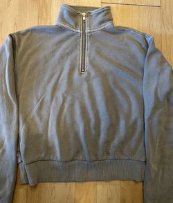 Light Green Crop Top Zip Up - Size XSmall 