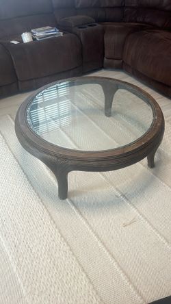 Vintage Pencil Reed Coffee Table With Beveled Glass