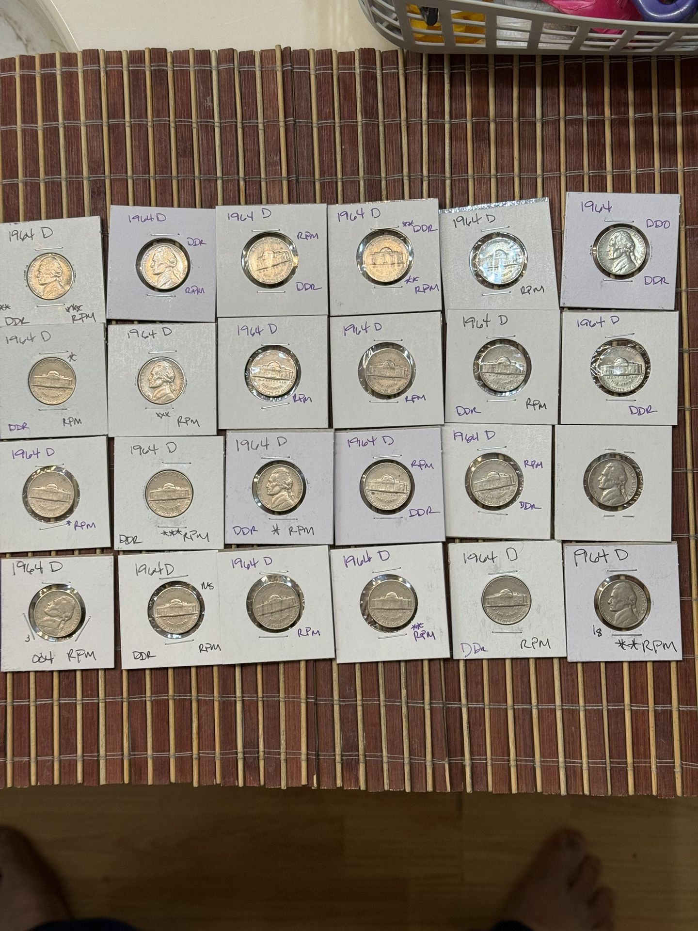 24pcs Vintage 1964 D Jefferson Error Nickels
