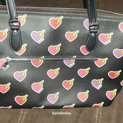 Authentic Coach Bag, Rare Heart Pattern 