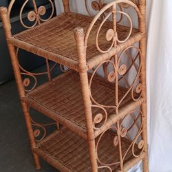 Vintage Wicker Shelf 16x12x32
