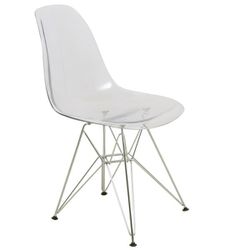 Molded Plastic Eiffel Side Chair With Chrome Legs (2 chairs)
