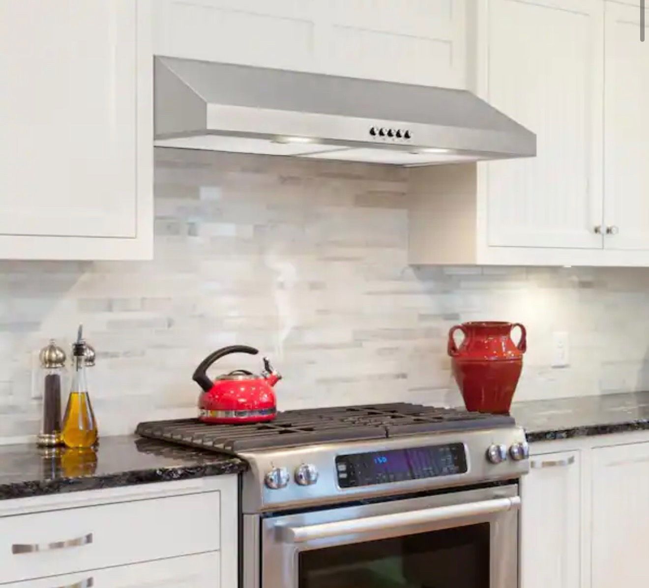 30 in. 320 CFM Convertible Under Cabinet Range Hood in Stainless Steel with LED Lighting and Charcoa