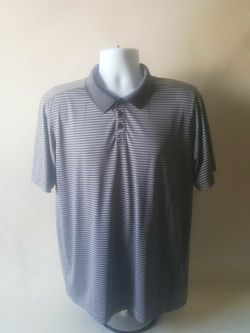 Columbia men's gray stripe golf polo shirt size L