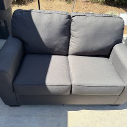 Gray Loveseat + Armchair Set – Modern & Clean