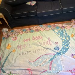 Mermaid Birthday Backdrop 