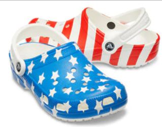 New Crocs Classic American Flag Men's Size 9 or Women's size 11