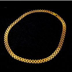 Stainless Steel Gold Rolex Chain 22” 