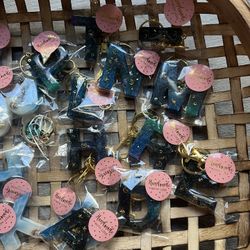 Resin Initial Keychains