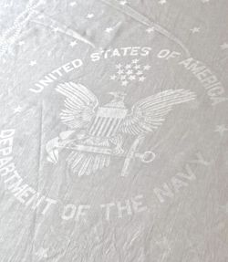 Vintage US Navy WWII fine linen banquet table cloth