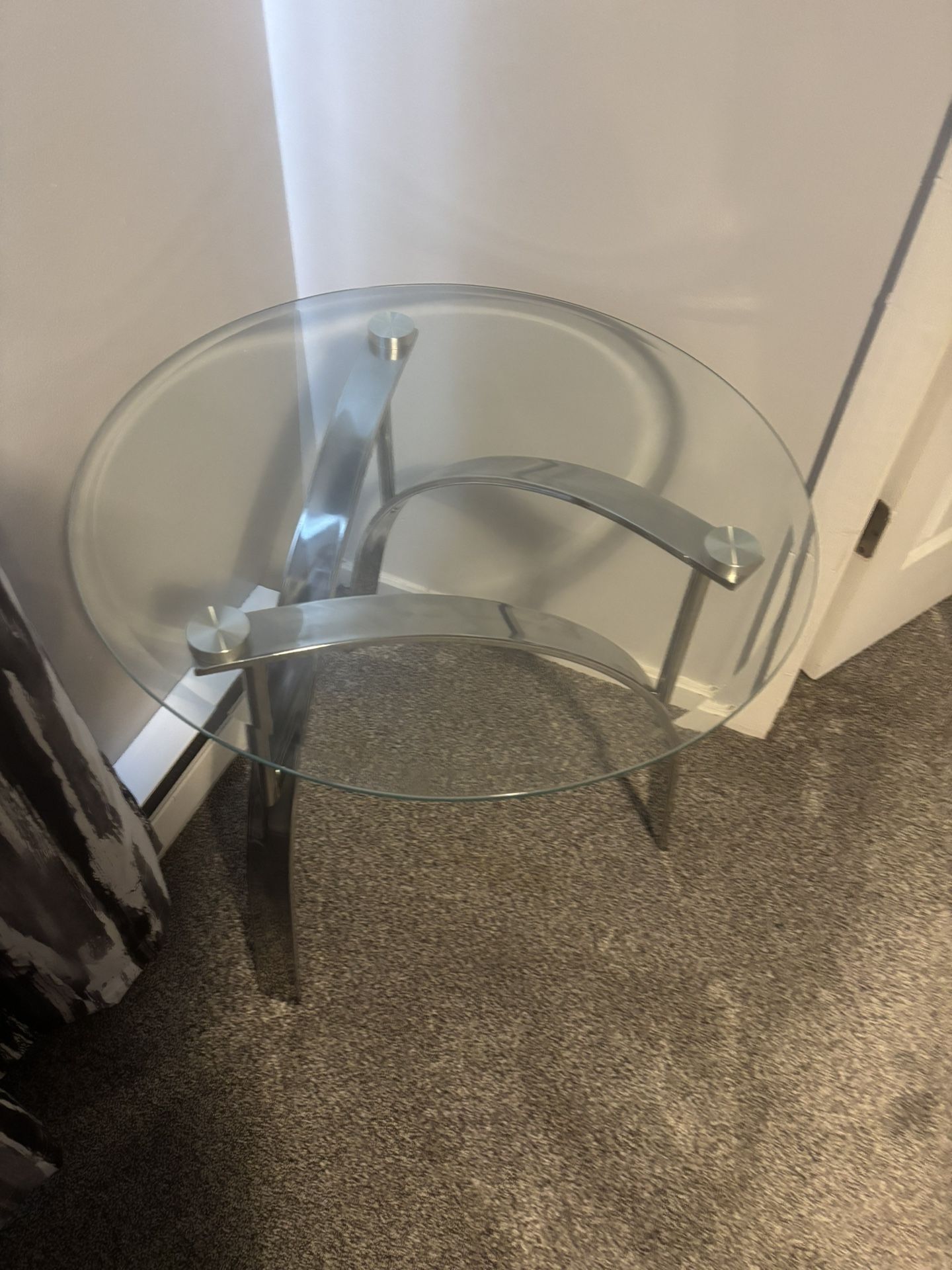 Glass End Table And Coffee Table