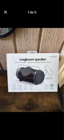 TYLT MagBoom 10W Magnetic Bluetooth Portable Speaker for iPhone, iPad, Google Pixel, Samsung Galaxy (Black)