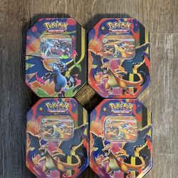 4 Sealed Pokémon TCG Mega Charizard Y ex Tin 4 Booster Packs & Charizard Promo