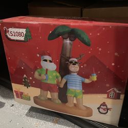 Brand New Christmas Inflatable Outdoor Tropical Santa & Bear Inflatable – 8FT ($35)