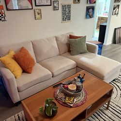 Modern L-Shaped Sectional Couch – 80” – Clean, Good Condition