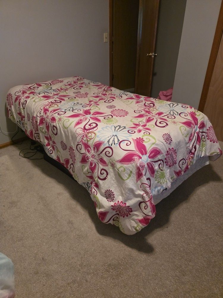 Twin Bed With Box Spring and Mattress