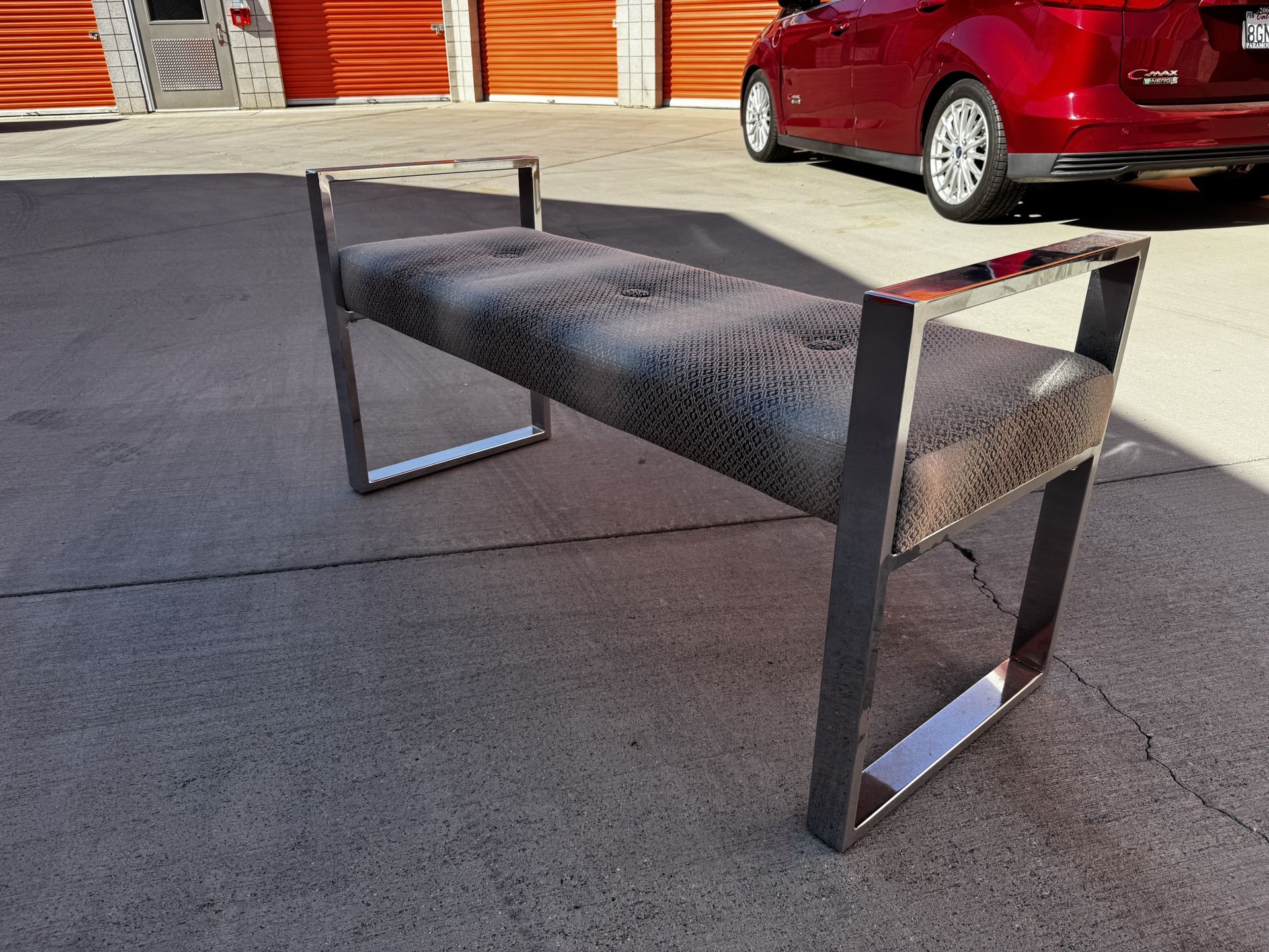 Contemporary Bench, Chrome Finish 
