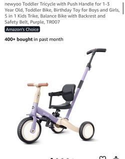 NEWYOO new toddler tricycle W push handle 5 in 1