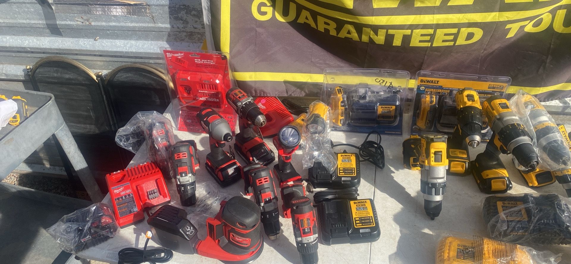 New tools, in good condition. Prices vary, ranging from $50 -$ 99 to $580 . There is a one month warranty , the money is not returned, only credit