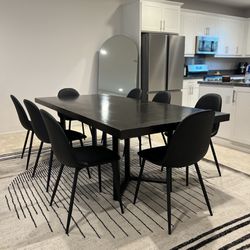 Modern Black Dining Table 8 Seats 