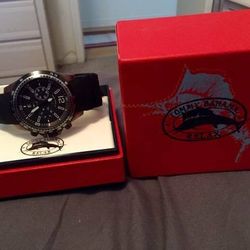 Tommy Bahama RELAX Men's RLX1184 Banana Pilot Black Dial Brown Accents Chronograph Watch