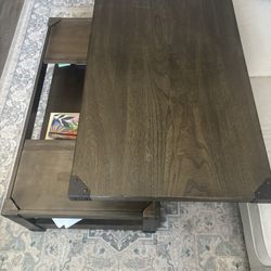 Wooden Lifting Coffee Table With Drawers