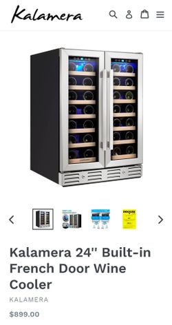 Kalamera 24'' Built-in French Door Wine Cooler