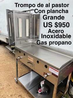Trompo De Al Pastor Con Plancha Grande De Gas Propano 