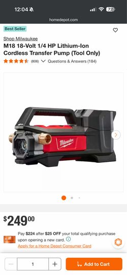 Milwaukee M18 transfer pump (brand new)