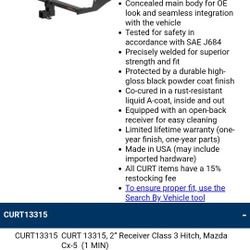 Curt Tow Hitch For Mazda Cx 5