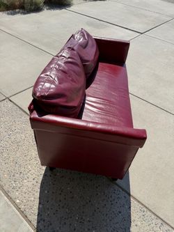 Red vinyl loveseat $50 OBO