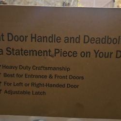 Front Door Handle and Deadbolt Set, Matte Black 