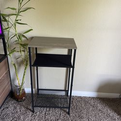 3 Tier End Table, Telephone Table, Tall Side Table With Storage, Small Nightstand For Small Spaces, Metal Frame, For Living Room, Bedroom, Sofa Couch,