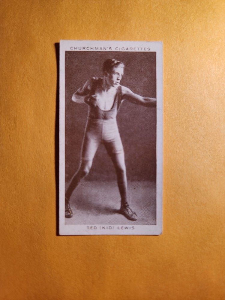 EX Vintage 1938 Churchman's Cigarettes Ted Kid Lewis Boxing Tobacco Card #25 HOF