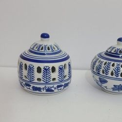 Candle Potpourri Votive  Silvestri Pomander Lidded Reticulated Jar $10 Each
