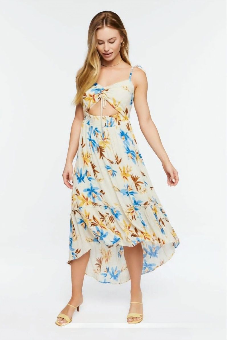 Forever 21 Floral Cut-out Maxi Dress