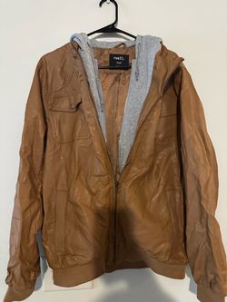 Rue21 Faux Leather Hooded Bomber Jacket