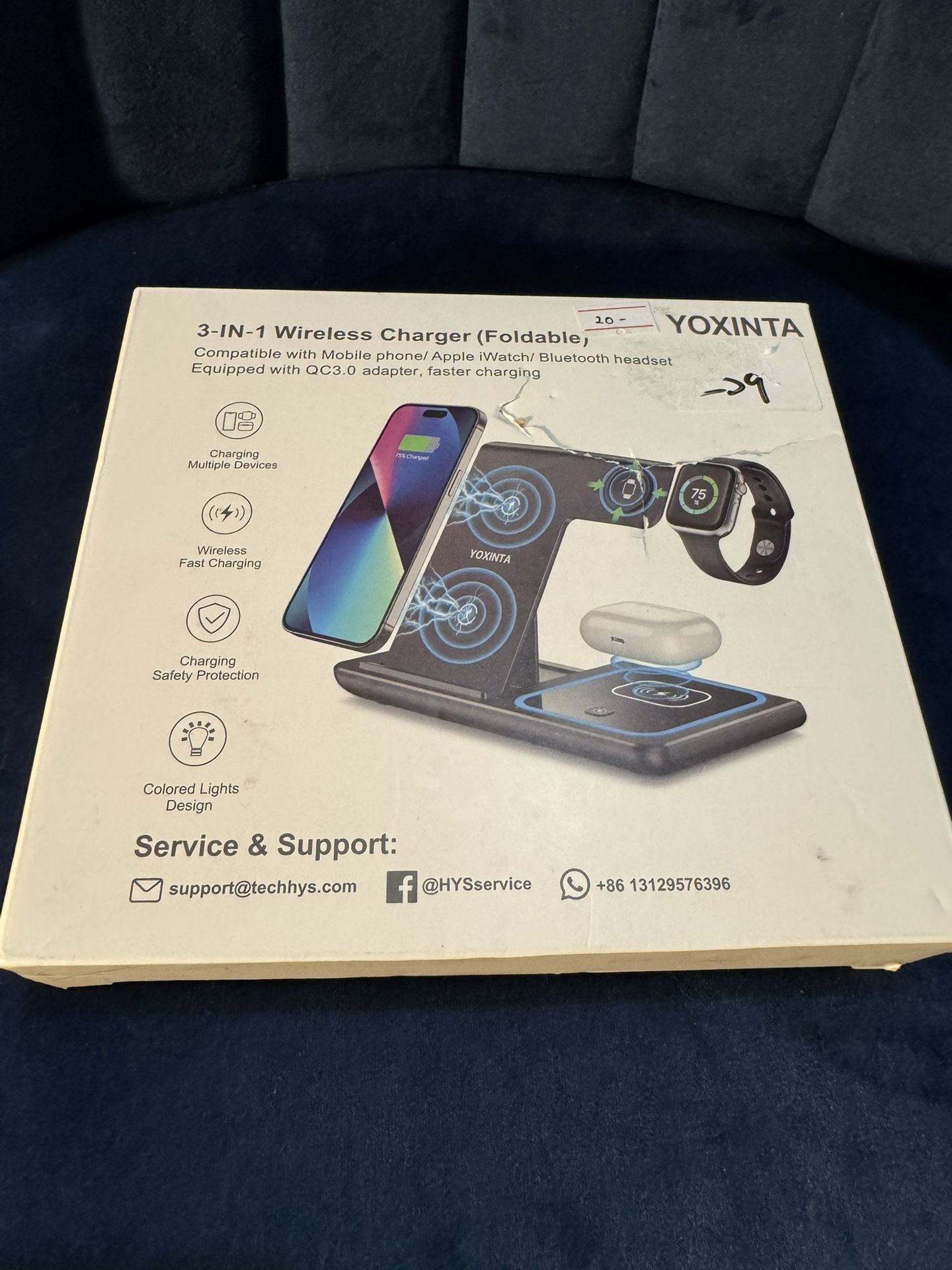 3-in-1 WIRELESS FOLDABLE FAST CHARGER, Charges Multiple Device